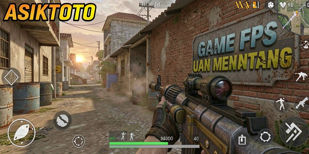 Tampilan gameplay seru dan intens dari ASIKTOTO dalam aksi FPS.
