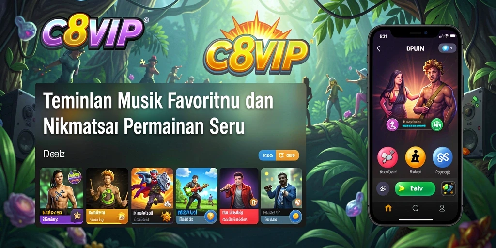 Tampilan gameplay C8VIP yang menunjukkan interaksi pengguna dengan musik.