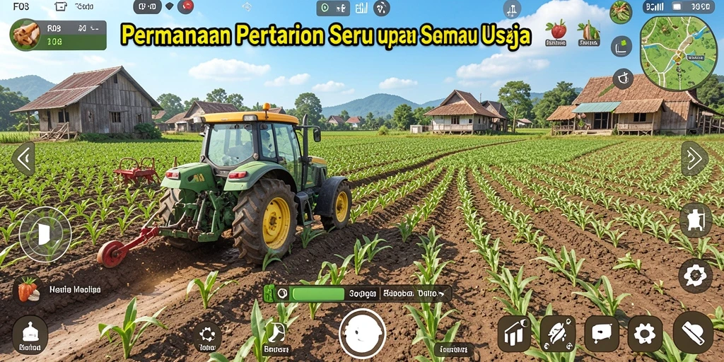 Screenshot utama F08 menunjukkan gameplay berkebun yang menyenangkan.