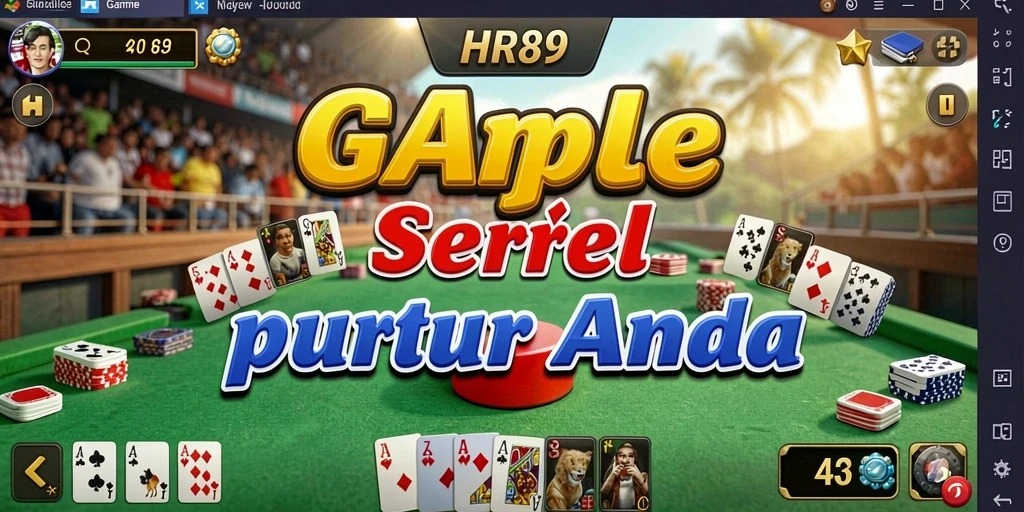 Screenshot gameplay HR89 menampilkan suasana kompetisi Gaple yang seru.