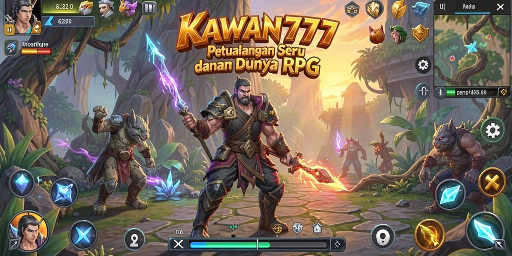 Screenshot gameplay KAWAN777 menampilkan aksi petualangan yang mendebarkan.