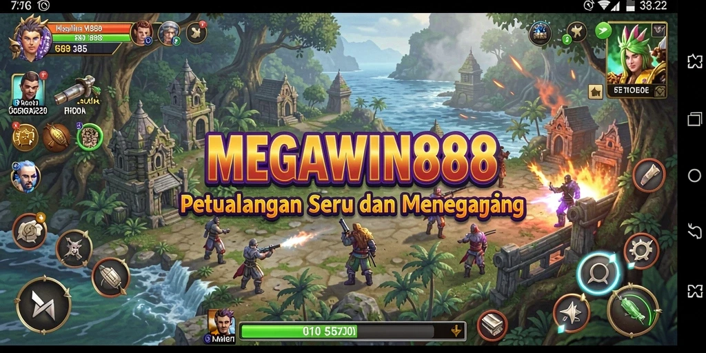 Screenshot gameplay MEGAWIN888 menunjukkan petualangan seru di dunia yang menakjubkan.