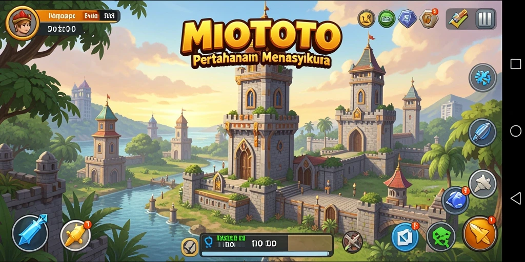 Tampilan gameplay Tower Defense yang seru dan menegangkan di MIOTOTO.