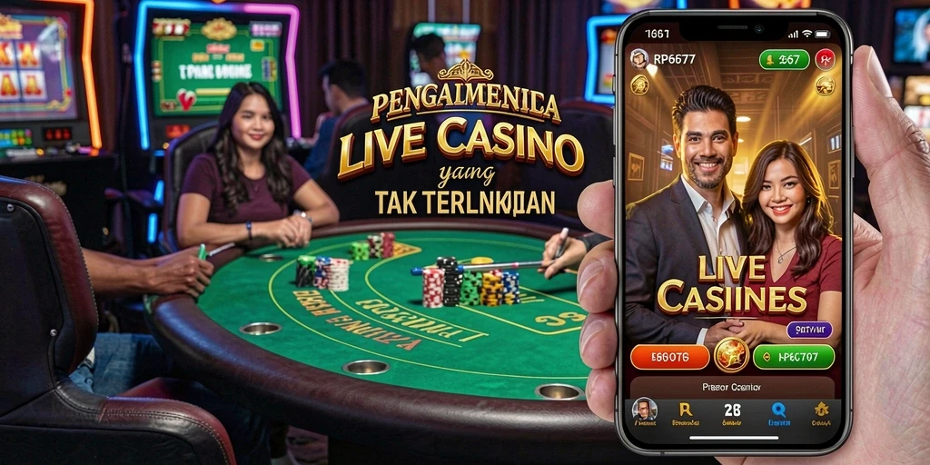 Screenshot utama RP6677 menampilkan pengalaman Live Casino yang menyenangkan.