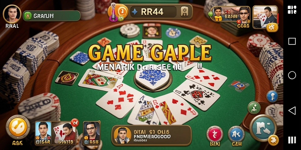 Tampilan gameplay seru saat memainkan Gaple di RR44.