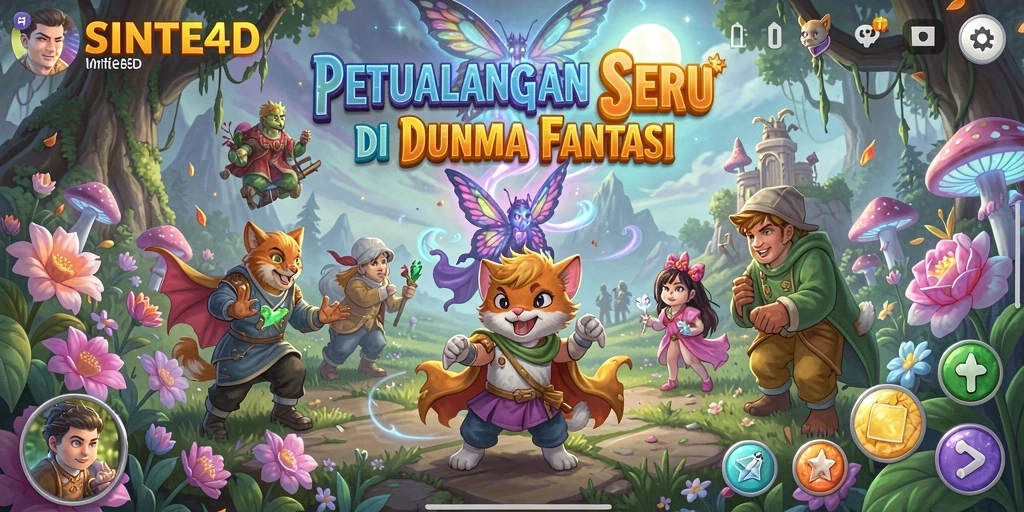 Tangkapan layar gameplay SINTE4D menampilkan aksi petualangan yang seru.
